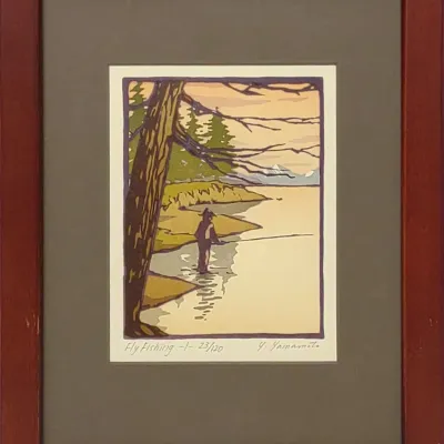 Sale Photo Thumbnail #278: Yoshiko Yamamoto Signed Numbered Block Print Art