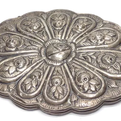 Sale Photo Thumbnail #581: .900 Silver Turkish Repousse Wedding Mirror