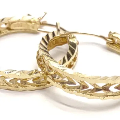 Sale Photo Thumbnail #153: 14K Yellow Gold Woven Hoop Earrings (21mm)