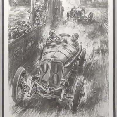 Sale Photo Thumbnail #556: Carlo Demand Signed 1914 Grand Prix Mercedes Art