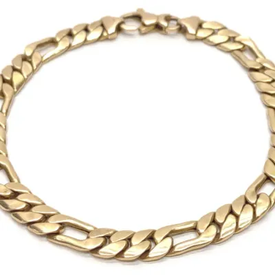 Sale Photo Thumbnail #20: 14K Gold 6.7mm Figaro Chain Link Bracelet (8.5" L)