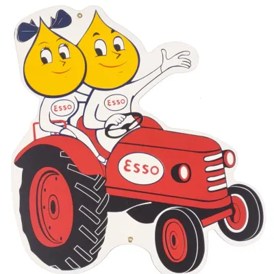 Sale Photo Thumbnail #660: Esso Tractor Motor Oil Steel Die Cut Sign (Modern)