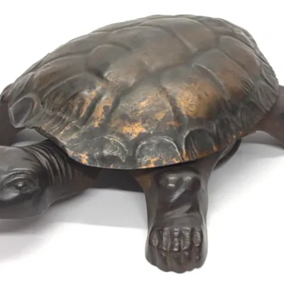 Sale Photo Thumbnail #305: Antique Mechanical Turtle Spittoon (Cast Iron)