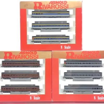 Sale Photo Thumbnail #543: 3 Arnold Rivarossi 3-car Passenger Train Sets