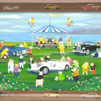 Sale Photo Thumbnail #514: Diana Willson Concours d'Elegance Oil on Board Art