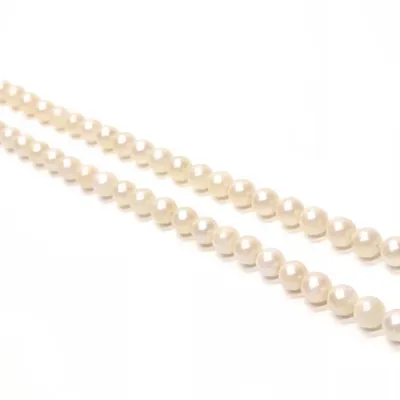 Sale Photo Thumbnail #311: 14K Gold 7.4mm Pearl Beaded Necklace (25.5" L)