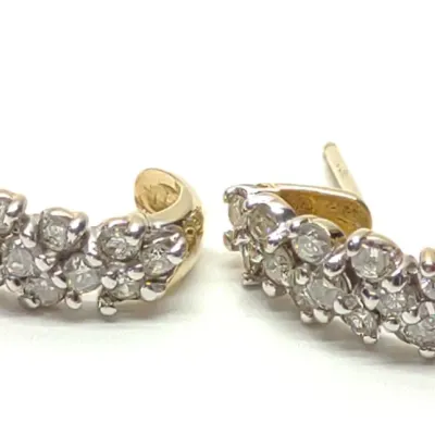 Sale Photo Thumbnail #227: 14K Gold 0.96 ctw Diamond Half Hoop Earrings