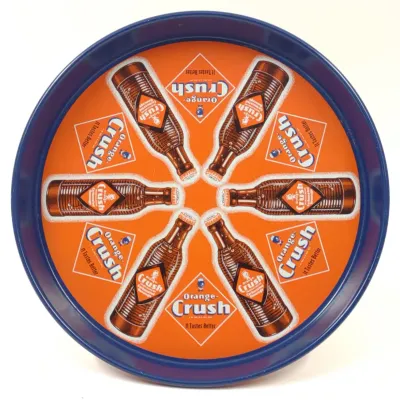 Sale Photo Thumbnail #218: 1940s Orange Crush Soda Tin Litho Serving Tray