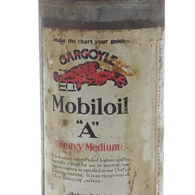Sale Photo Thumbnail #158: Gargoyle Mobiloil "A" One Quart Round Oil Can