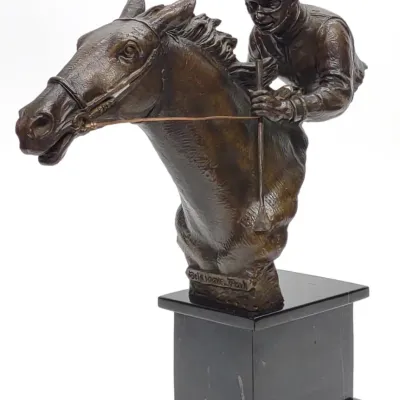 Sale Photo Thumbnail #291: Bronze Equestrian Horse & Jockey Sculpture