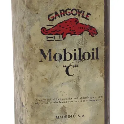 Sale Photo Thumbnail #161: Gargoyle Mobiloil "C" One Gallon Square Oil Can