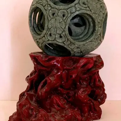 Jade Concentric Puzzle Ball