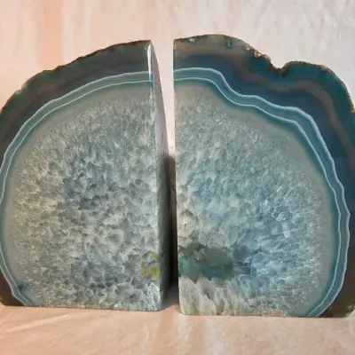 Blue Split Geode Bookends