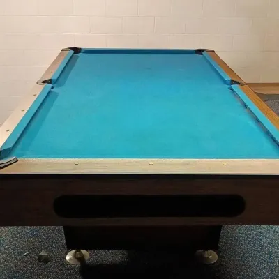 8ft Blue Felt Pool Table 