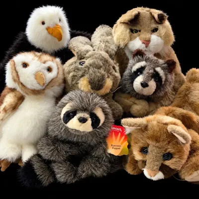 Folkmanis Hand Puppet Collection  Rabbit, Raccoons, Bald Eagle, & More 