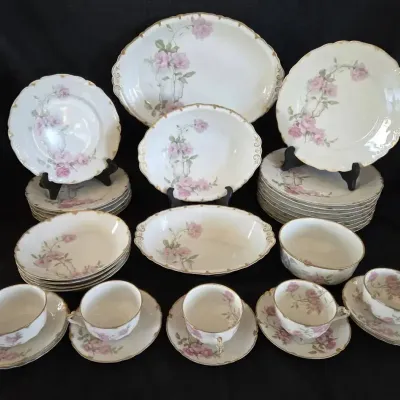 Haviland Limoges "Baltimore Rose" Partial Set