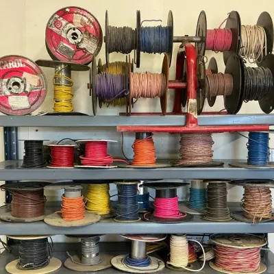 Electrical Wire with Metal Storage Spool Holder 