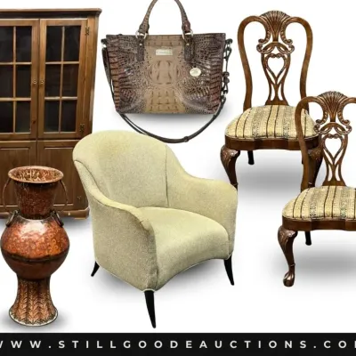 Sale Photo Thumbnail #6: Furniture, antiques, art glass, Murano glass, large appliances, small appliances, coins, gold, sterling silver, quilting supplies, toys, bicycles, taxidermy, crystal, brass, steins, holiday decor, Texaco collectibles, Fitz & Floyd, knives, sunglasses, wat