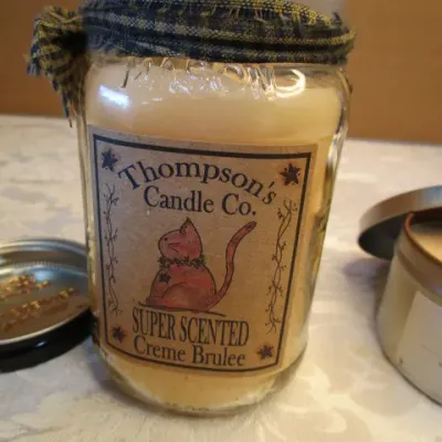 Sale Photo Thumbnail #190: Superscented Crème Brule 12 net wt., Gingerbread 5.7 oz, scented pillar (2.76" x 5.79"), See pictures