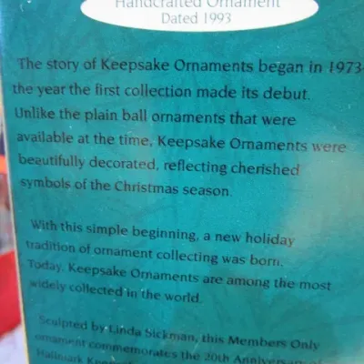 Sale Photo Thumbnail #574: From Hallmark Keepsake Ornament Collectors' Club, See pictures
