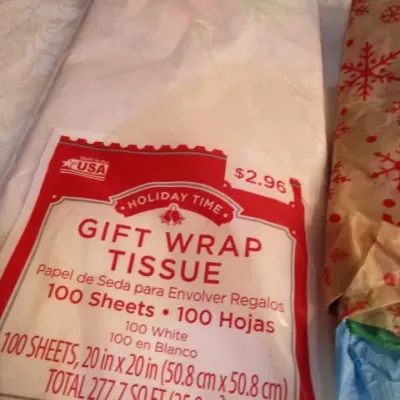Sale Photo Thumbnail #63: 8 new gift boxes, 12 new bows, 1 new 100-sheet pkg of white tissue paper, 21 sheets of tissue paper, see pictures