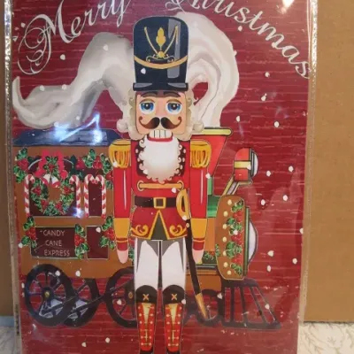 Sale Photo Thumbnail #75: 2 notepads, 1 journal, 1 Merry Christmas wall art sign, metal nutcracker sign, hanging reindeer (for computer screen or doorway)