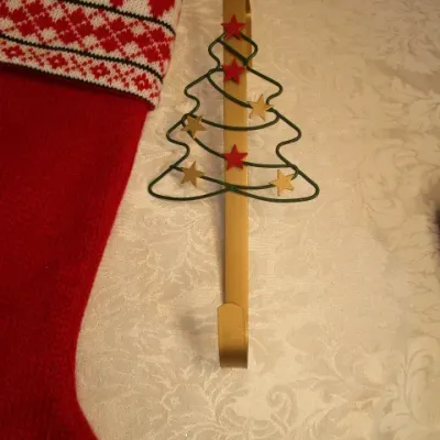 Sale Photo Thumbnail #483: Wreath hanger is 10-1/2" long, Stockings are 16" long, See pictures