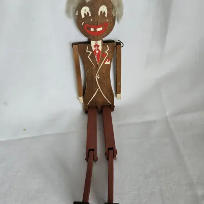 Vintage Folk Art Wood Dancing Jig Doll