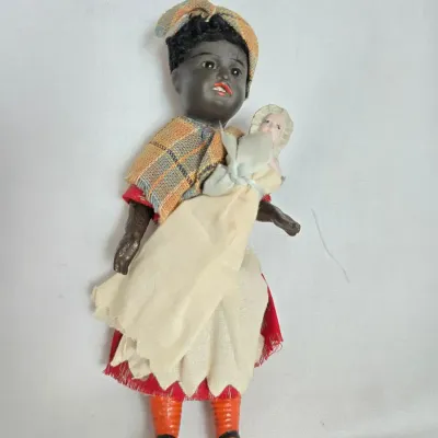 Antique Gebruder Kuhnlenz Black Bisque Doll
