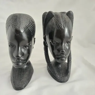 Resin Replicas of African Male & Female Figures 