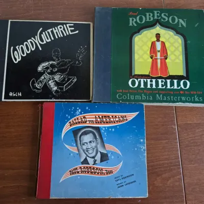 Vintage 78 RPM Records - Paul Robeson & Woody Guthrie