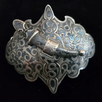 Imperial Russian Silver Belt & Dagger Clasp/Brooch