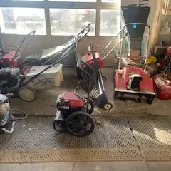 Sale Photo Thumbnail #2: A great selection of lawn, garden, and outdoor power equipment! Plenty of practical finds for homeowners, landscapers, and anyone looking to add to their equipment collection.

Includes Craftsman lawn mowers, push mowers, snowblowers, Chieftain snowblower