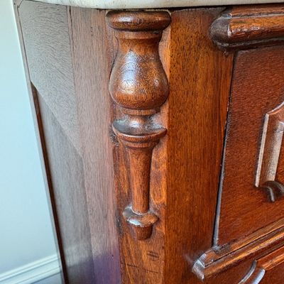 Sale Photo Thumbnail #17: French Empire [1830-1880] chest of drawers with marble top $799
40X19X36"
