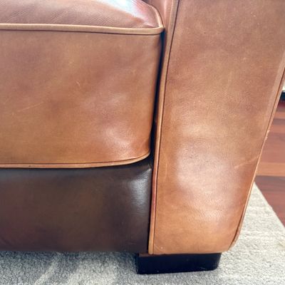 Sale Photo Thumbnail #27: two tone brown  leather loveseat $399
60X39X32"