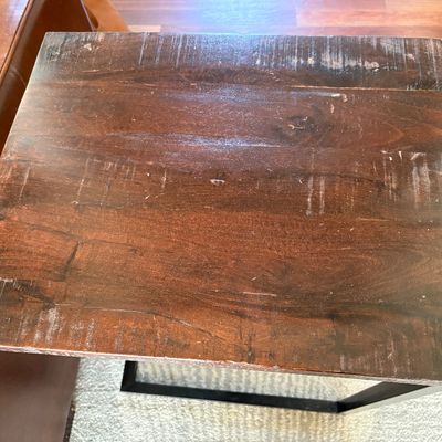 Sale Photo Thumbnail #36: C shaped wood and cast iron side table $49
20X16X26"
2 available