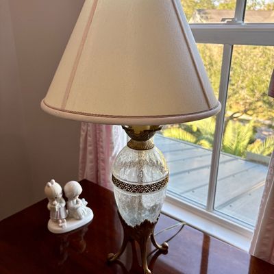 Sale Photo Thumbnail #73: crystal lamp $29 as is
