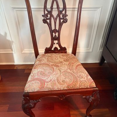 Sale Photo Thumbnail #5: set of 8 Chippendale style cshairs $1,600