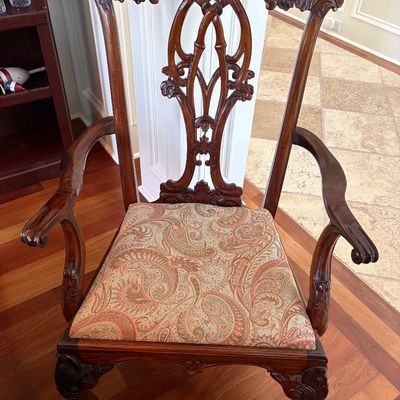 Sale Photo Thumbnail #6: set of 8 Chippendale style cshairs $1,600