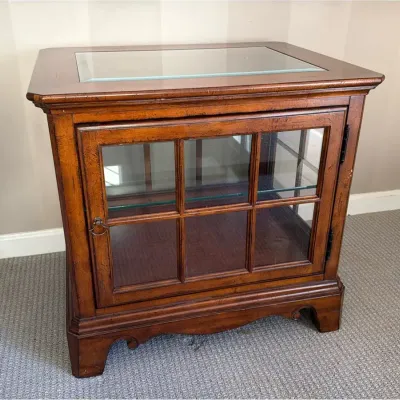 Wooden And Glass End Table