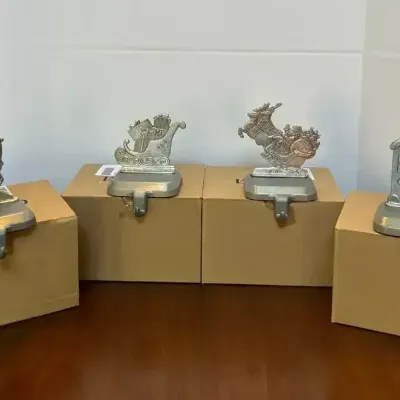 Lands End Pewter Stocking Holders #2