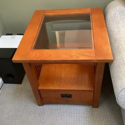 Glass Topped Lamp Table