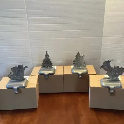 Lands End Pewter Stocking Holders #3