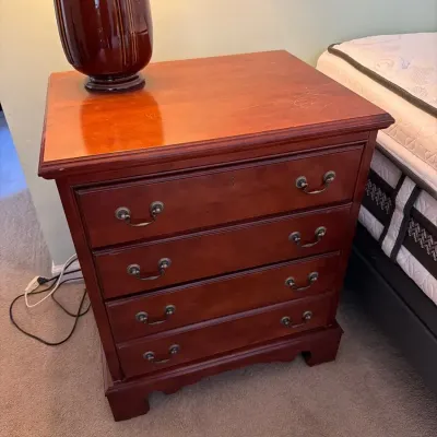 Cherry Toned Wooden Nightstands (2)