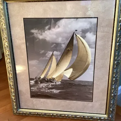 Modern Sailboat At Sea