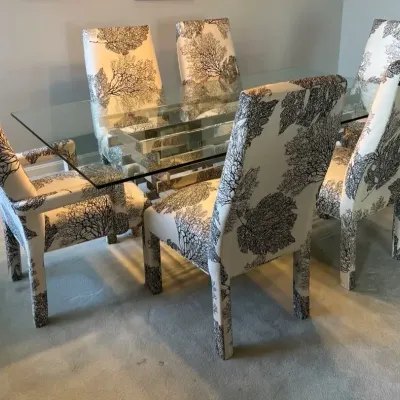 Glass Top Dining Table With 6 Chairs (7)