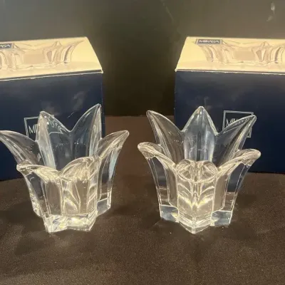 Mikasa Crystal Candle Holders (2)