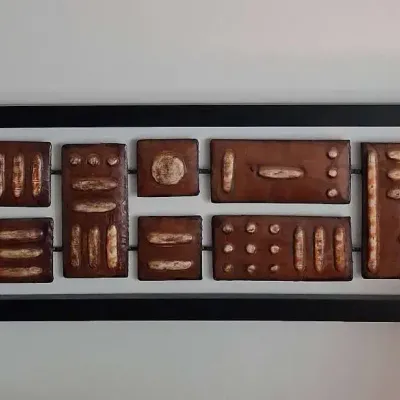 Mid-Century Modern Industrial Relief Art In Neutral Tones