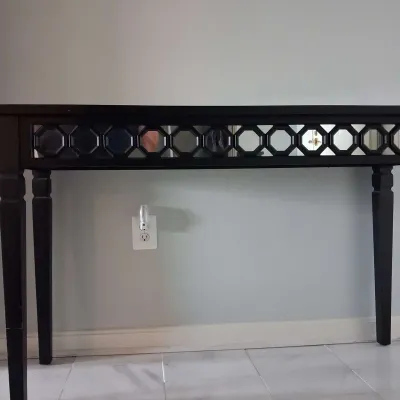 Mirror Topped Black Console