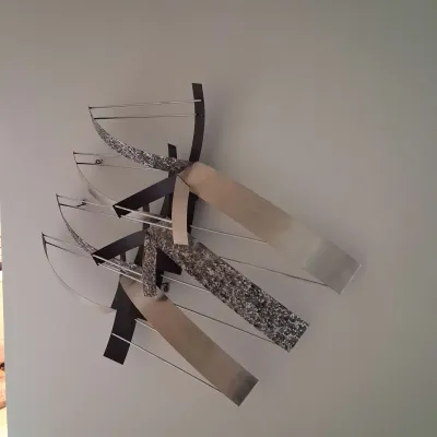 Mid-Century Silver And Black Metal Sculpture